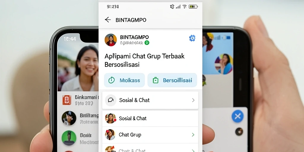 Antarmuka utama BINTANGMPO dengan fitur Chat Grup yang interaktif.