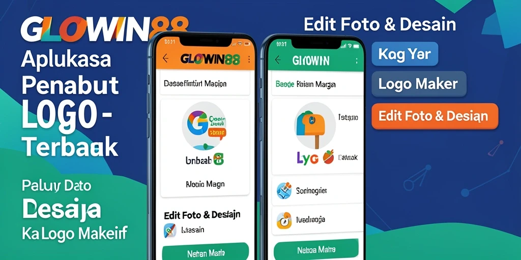 Antarmuka GLOWIN88 yang mudah digunakan untuk desain logo.