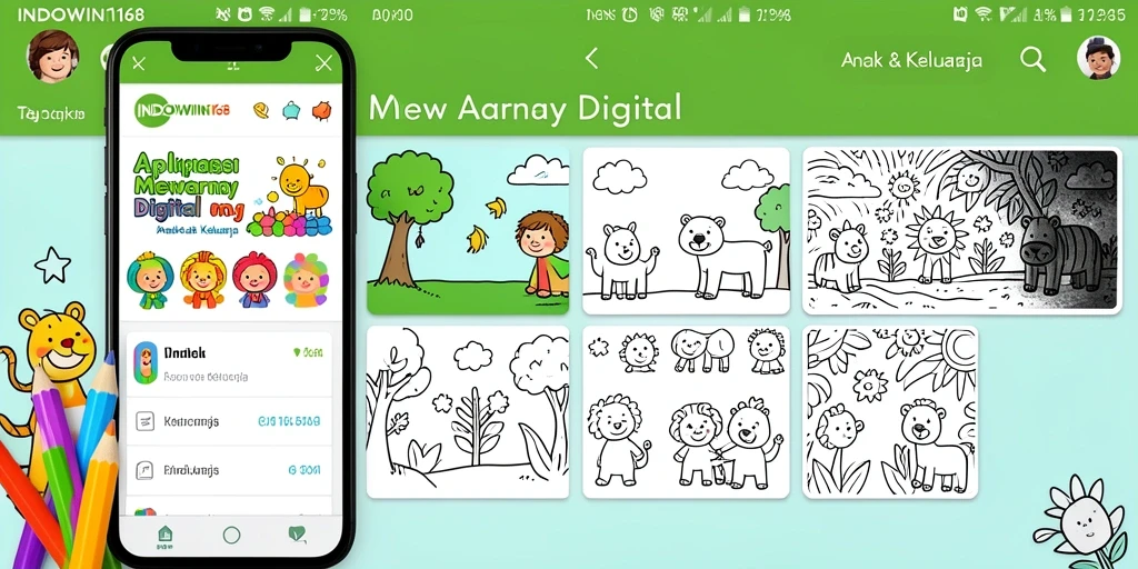 Screenshot aplikasi INDOWIN168 dengan fungsi mewarnai yang intuitif.