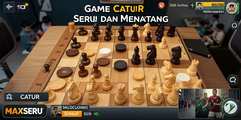 Tampilan antarmuka permainan Catur MAXSERU yang menawan.