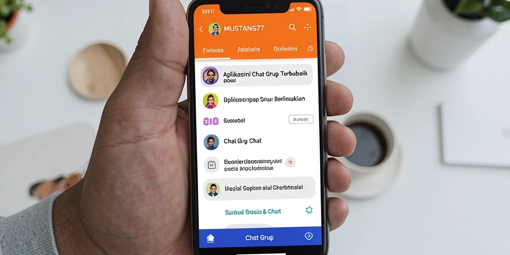 Antarmuka MUSTANG77 yang menarik dan fungsional untuk Chat Grup.