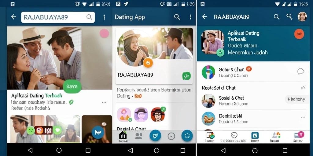 Antarmuka modern dan mudah digunakan di aplikasi Dating App.