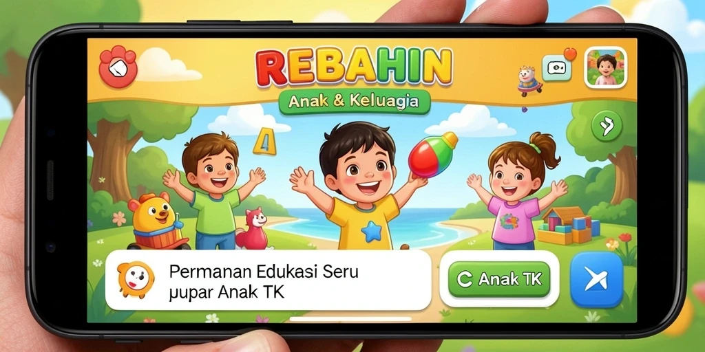 Tampilan menarik dan interaktif aplikasi Game Anak TK.