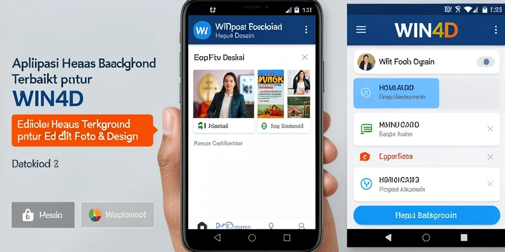 Antarmuka <strong>WIN4D</strong> yang mudah digunakan untuk menghapus background dengan cepat.