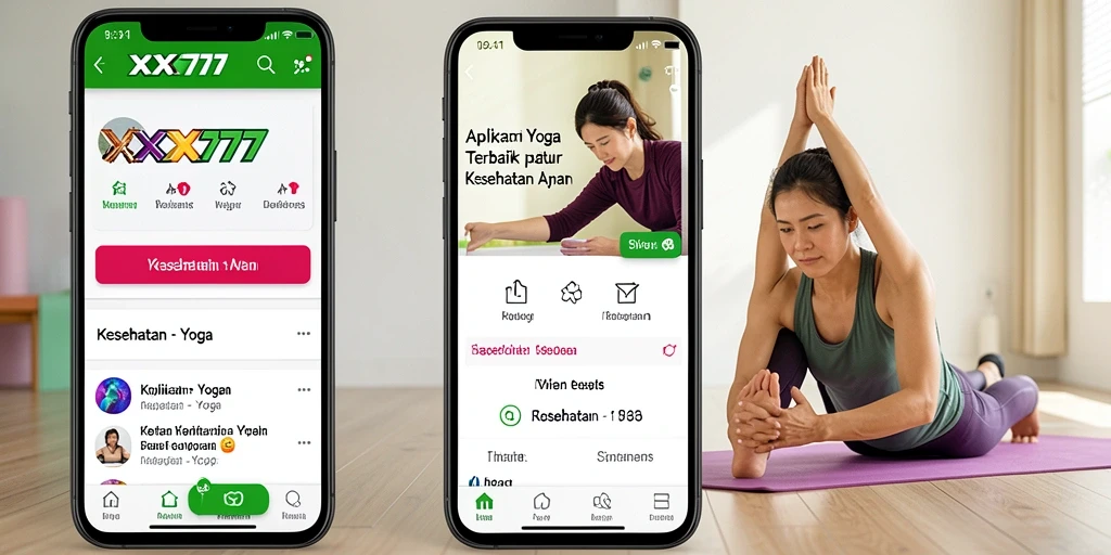 Antarmuka aplikasi XXX777 yang sederhana dan fungsional untuk Yoga.